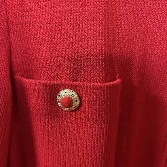 St. John Collection Red Santana Knit Tunic Sweater Wool Dress Size 8 - Picture 4 of 9